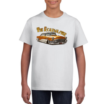 1956 Roadmaster - Orange & White - Gildan Youth Unisex T Shirt Thumbnail