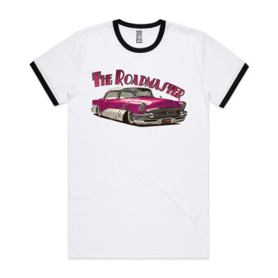 1956 Roadmaster - Pink & White - Mens Ringer Tee Thumbnail