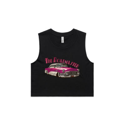 1956 Roadmaster - Pink & White - AS Colour Women's Crop Tank Thumbnail