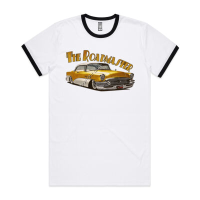 1956 Roadmaster - Yellow & White - Mens Ringer Tee Thumbnail
