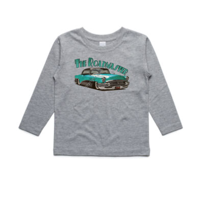 1956 Roadmaster - Aqua & Black - AS Colour Kids Longsleeve Tee Thumbnail