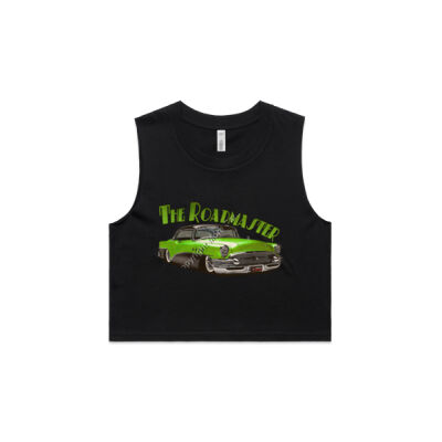 1956 Roadmaster - Green & Black - AS Colour Women's Crop Tank Thumbnail