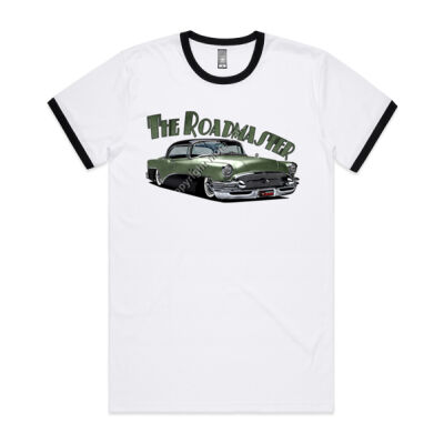 1956 Roadmaster - Khaki & Black - Mens Ringer Tee Thumbnail