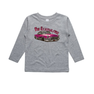 1956 Roadmaster - Pink & Black - AS Colour Kids Longsleeve Tee Thumbnail