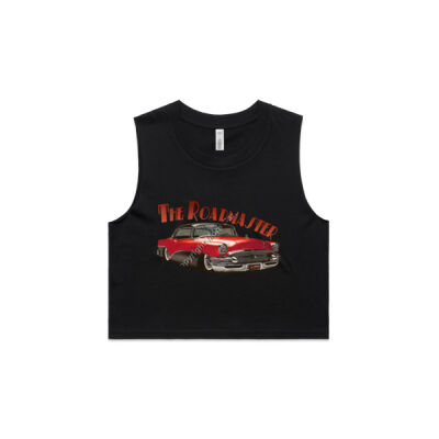 1956 Roadmaster - Red & Black - AS Colour Women's Crop Tank Thumbnail
