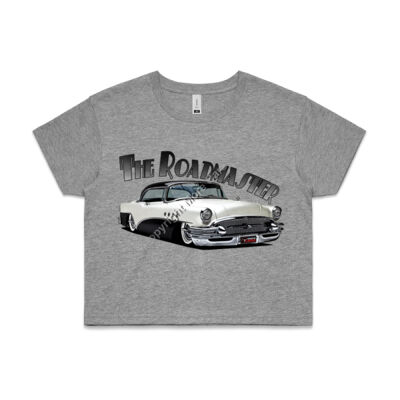 1956 Roadmaster - White & Black - AS Colour CROP TEE - 4062 Thumbnail