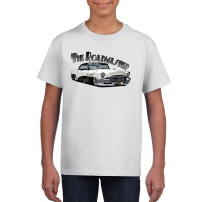1956 Roadmaster - White & Black - Gildan Youth Unisex T Shirt Thumbnail
