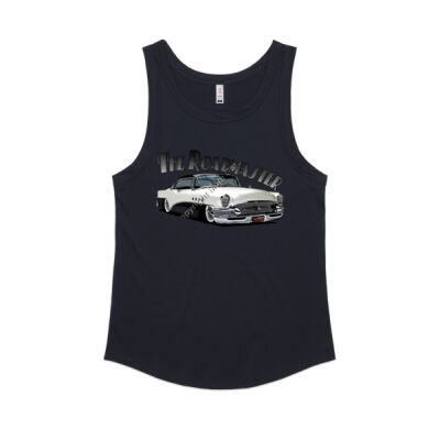 1956 Roadmaster - White & Black - Women's Sunday Singlet Thumbnail