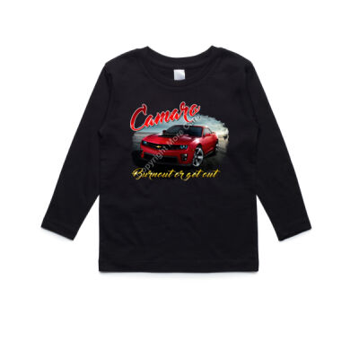 2016 Camaro - Burn Out or Get Out - AS Colour Kids Longsleeve Tee Thumbnail