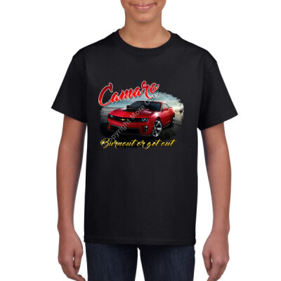 2016 Camaro - Burn Out or Get Out - Youth Crew Neck Tee (Same Day) Thumbnail