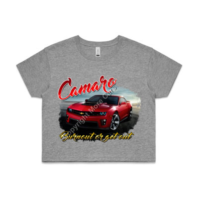 2016 Camaro - Burn Out or Get Out - AS Colour CROP TEE - 4062 Thumbnail