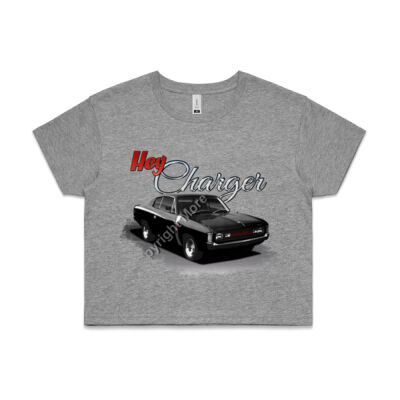 Hey Charger - Black - AS Colour CROP TEE - 4062 Thumbnail