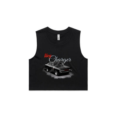 Hey Charger - Black - AS Colour Women's Crop Tank Thumbnail