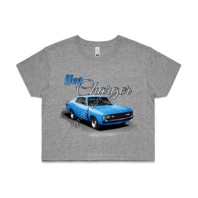 Hey Charger - Blue - AS Colour CROP TEE - 4062 Thumbnail