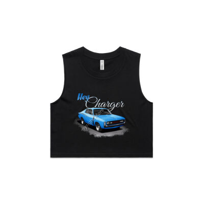 Hey Charger - Blue - AS Colour Women's Crop Tank Thumbnail