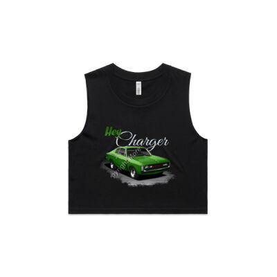Hey Charger - Green - AS Colour Women's Crop Tank Thumbnail