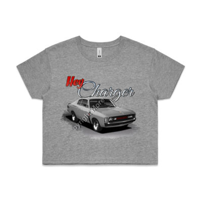 Hey Charger - Grey - AS Colour CROP TEE - 4062 Thumbnail