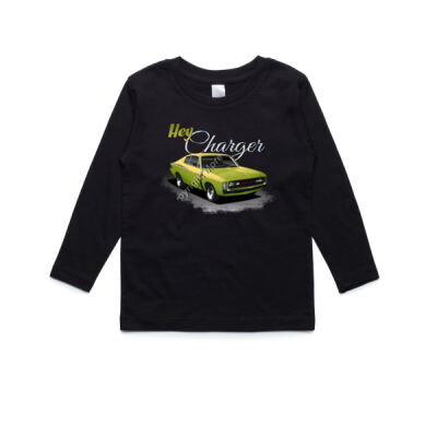 Hey Charger - Lime Green - AS Colour Kids Longsleeve Tee Thumbnail