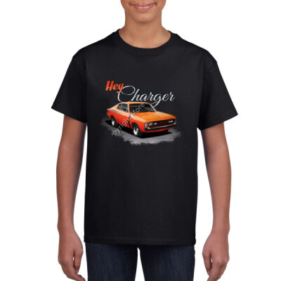 Hey Charger - Orange - Youth Crew Neck Tee (Same Day) Thumbnail