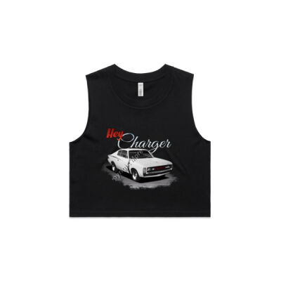 Hey Charger - White - AS Colour Women's Crop Tank Thumbnail