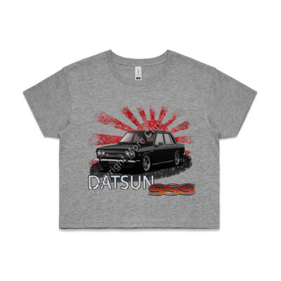 Datsun 1600 - Rising Sun - Black - AS Colour CROP TEE - 4062 Thumbnail