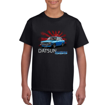 Datsun 1600 - Rising Sun - Blue - Youth Crew Neck Tee (Same Day) Thumbnail