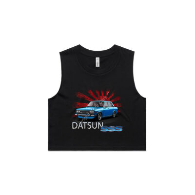 Datsun 1600 - Rising Sun - Blue - AS Colour Women's Crop Tank Thumbnail