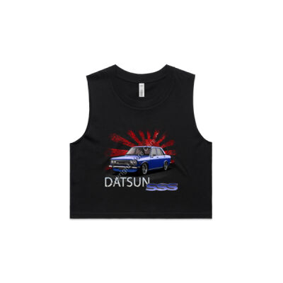 Datsun 1600 - Rising Sun - Dark Blue - AS Colour Women's Crop Tank Thumbnail
