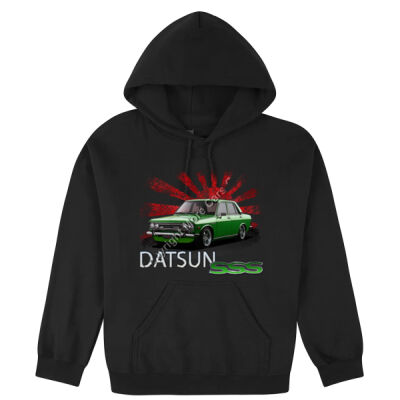 Datsun 1600 - Rising Sun - Green - Hooded Sweatshirt Thumbnail