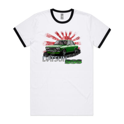Datsun 1600 - Rising Sun - Green - Mens Ringer Tee Thumbnail