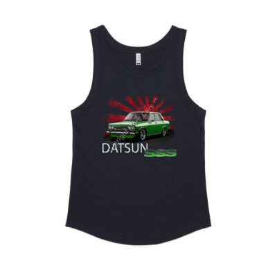 Datsun 1600 - Rising Sun - Green - Women's Sunday Singlet Thumbnail