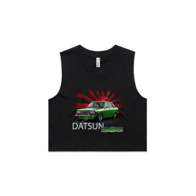 Datsun 1600 - Rising Sun - Green - AS Colour Women's Crop Tank Thumbnail