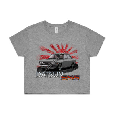 Datsun 1600 - Rising Sun - Grey - AS Colour CROP TEE - 4062 Thumbnail