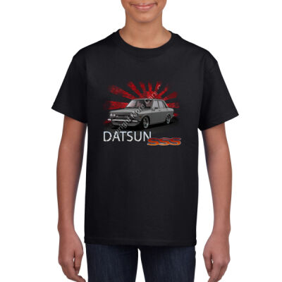 Datsun 1600 - Rising Sun - Grey - Youth Crew Neck Tee (Same Day) Thumbnail