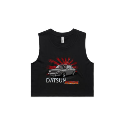 Datsun 1600 - Rising Sun - Grey - AS Colour Women's Crop Tank Thumbnail