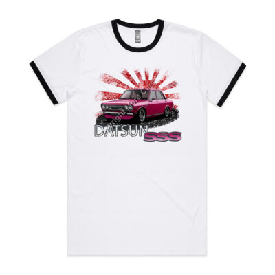 Datsun 1600 - Rising Sun - Pink - Mens Ringer Tee Thumbnail