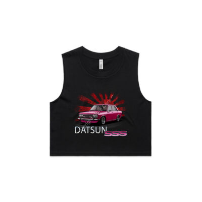 Datsun 1600 - Rising Sun - Pink - AS Colour Women's Crop Tank Thumbnail