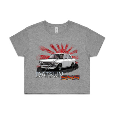 Datsun 1600 - Rising Sun - White - AS Colour CROP TEE - 4062 Thumbnail
