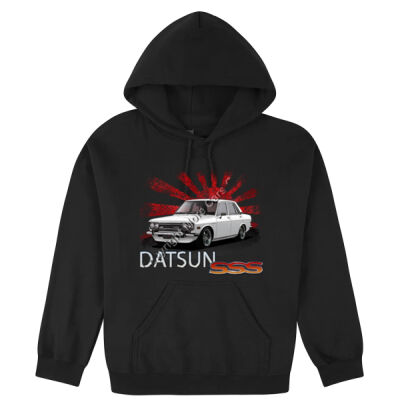 Datsun 1600 - Rising Sun - White - Hooded Sweatshirt Thumbnail