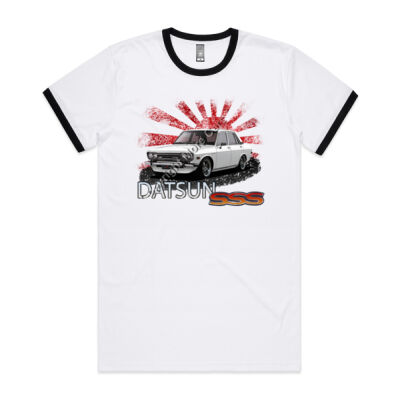 Datsun 1600 - Rising Sun - White - Mens Ringer Tee Thumbnail