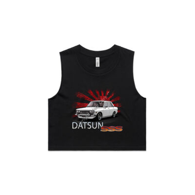 Datsun 1600 - Rising Sun - White - AS Colour Women's Crop Tank Thumbnail