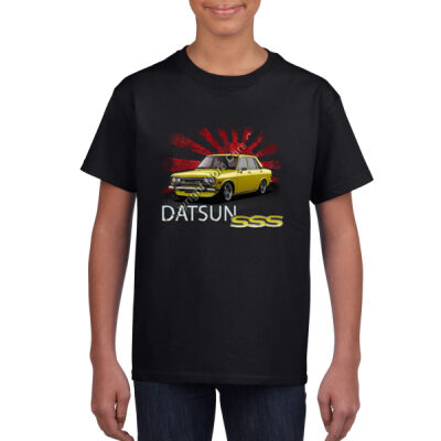 Datsun 1600 - Rising Sun - Yellow - Youth Crew Neck Tee (Same Day) Thumbnail