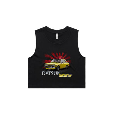 Datsun 1600 - Rising Sun - Yellow - AS Colour Women's Crop Tank Thumbnail
