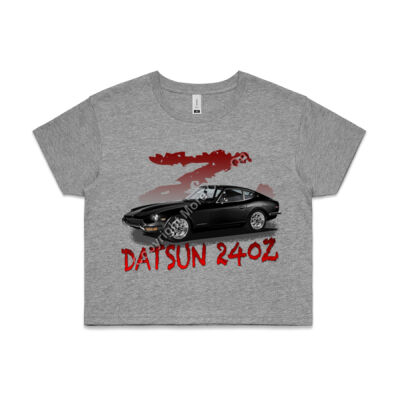 Datsun 240 Z - Z Car - Black - AS Colour CROP TEE - 4062 Thumbnail