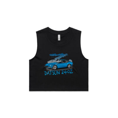 Datsun 240 Z - Z Car - Blue Metallic - AS Colour Women's Crop Tank Thumbnail