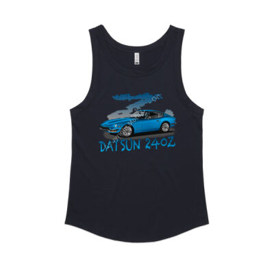 Datsun 240 Z - Z Car - Blue Metallic - Women's Sunday Singlet Thumbnail