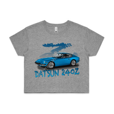 Datsun 240 Z - Z Car - Blue Metallic - AS Colour CROP TEE - 4062 Thumbnail