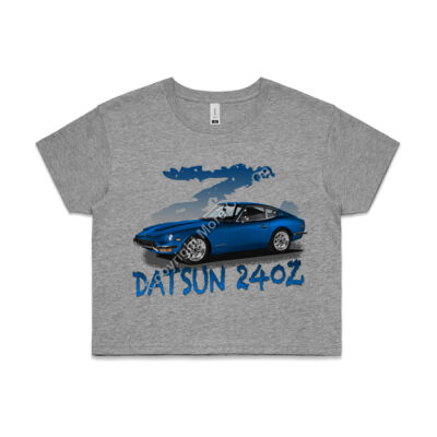 Datsun 240 Z - Z Car - Blue - AS Colour CROP TEE - 4062 Thumbnail