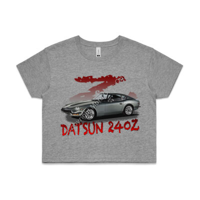 Datsun 240 Z - Z Car - Charcoal - AS Colour CROP TEE - 4062 Thumbnail