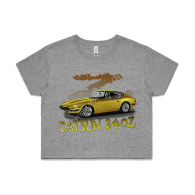 Datsun 240 Z - Z Car - Black - AS Colour CROP TEE - 4062 Thumbnail